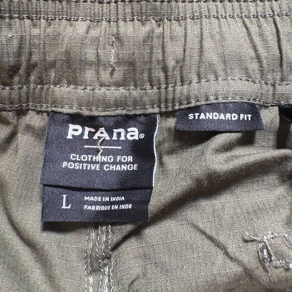 Prana Double Peak E-Waist Standard Fit Short Men's Size Large Cargo Green NWT! - Picture 5 of 9